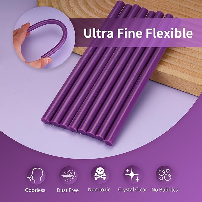 MATUFF Purple Hot Glue Sticks Full Size 0.43” Dia x 8” Long, All-Purpose - Image 3