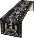 Ancient Abstract Pattern Table Runner, Tree of Life Eagle Dragon Boat Rudder by ShiTingYu
