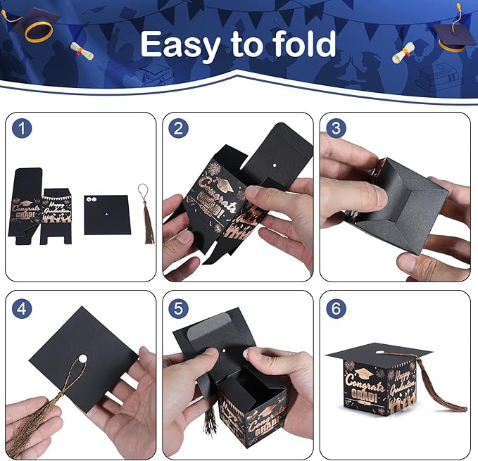 COTOPHER 36 Pack Mini Graduation Cap Gift Boxes - Image 6