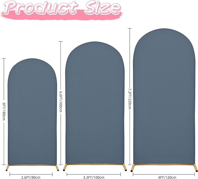 Wedding Arch Covers Arch Backdrop Cover Arch Stand Covers 7.2FT 6.6FT 6FT Set - Image 5