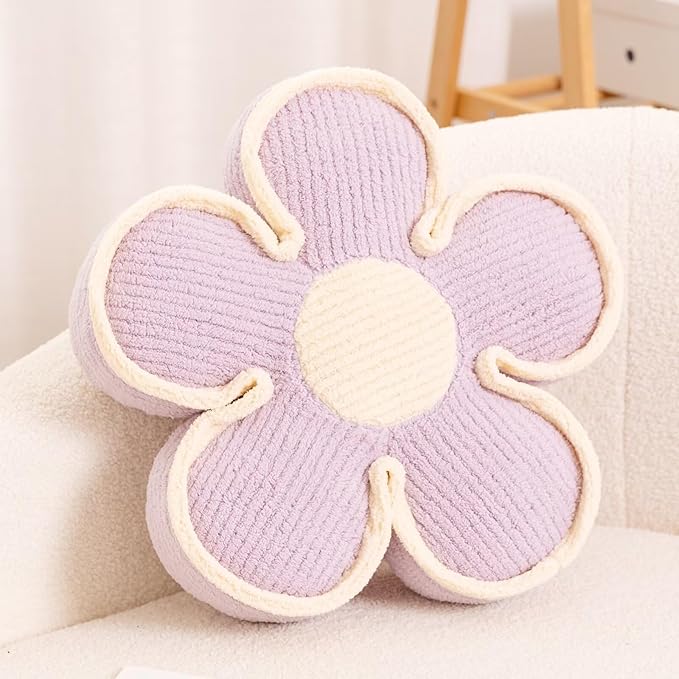 Flower Shaped Floor Cushion, Soft Decorative Throw Pillow, Cute Seating Cushion by Kcvvcr
