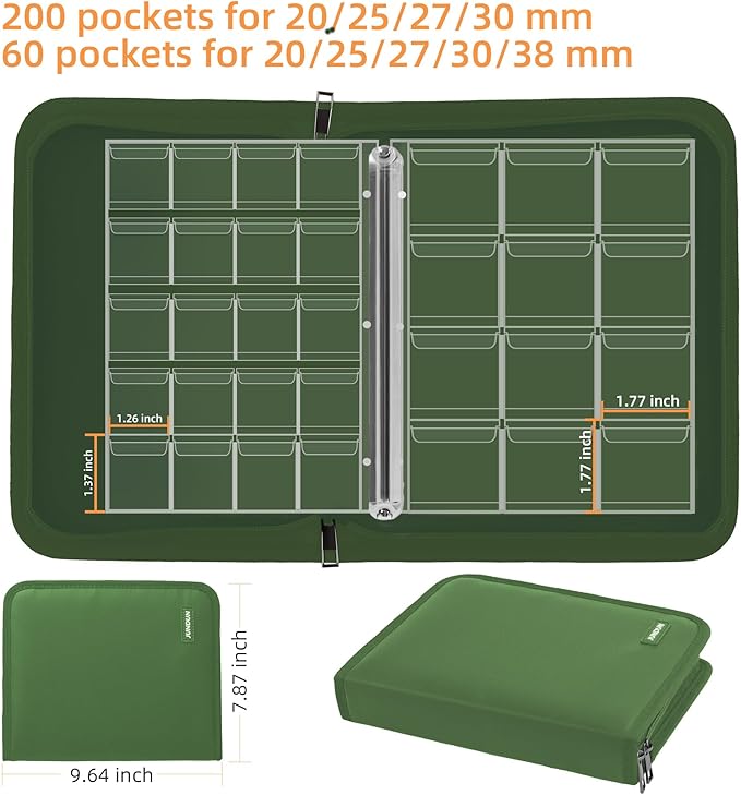 Coin Collection Book for Collector, 260 Pockets Fireproof Coin Collection - Image 3