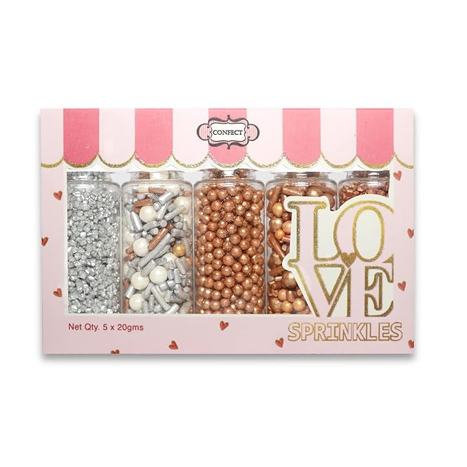 Confect Sprinkles for Cake & Cupcake Decoration | Pack of 5 ​Party Sparkle by CONFECTTHECAKEDECORATINGCO