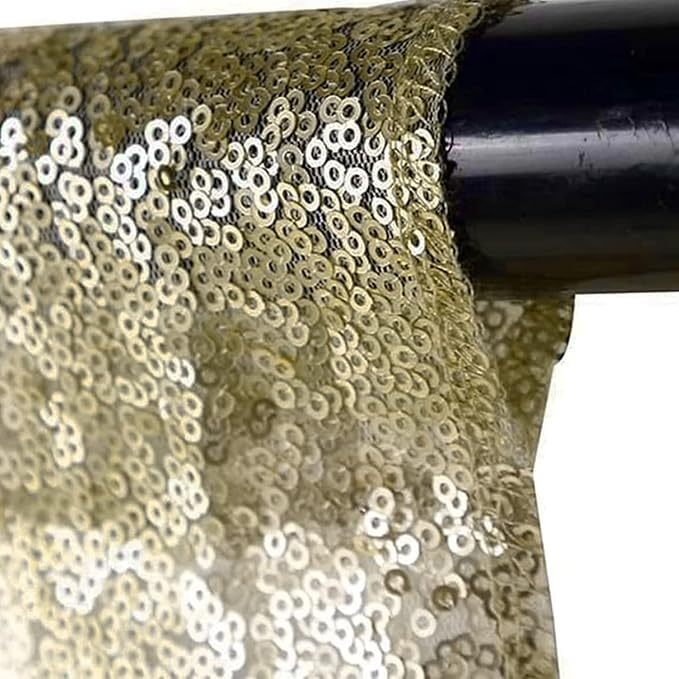 JYFLZQ Champagne Sequin Backdrop Curtains 8ft x 8ft 1 Panel Glitter Photo Booth - Image 7