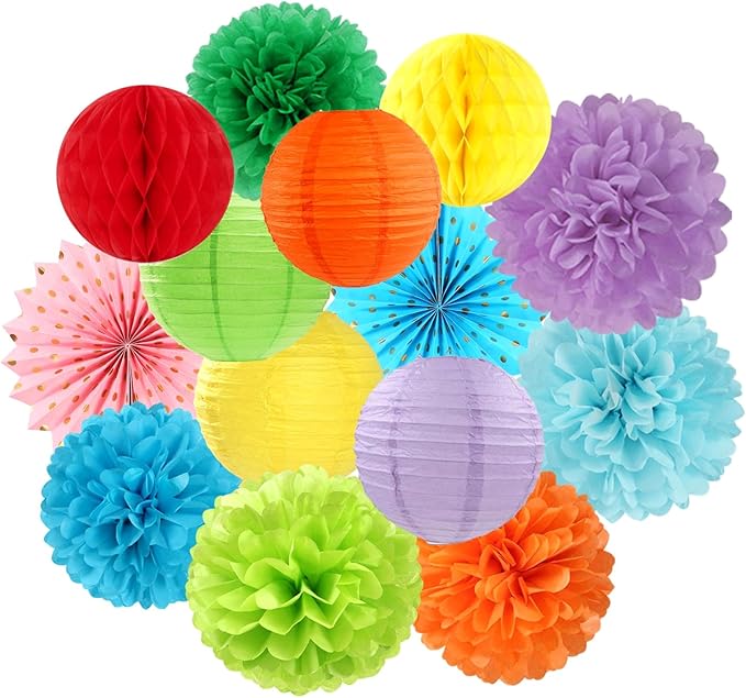 Rainbow Red-Orange Green-Blue Purple Party-Decorations by OURUOLA