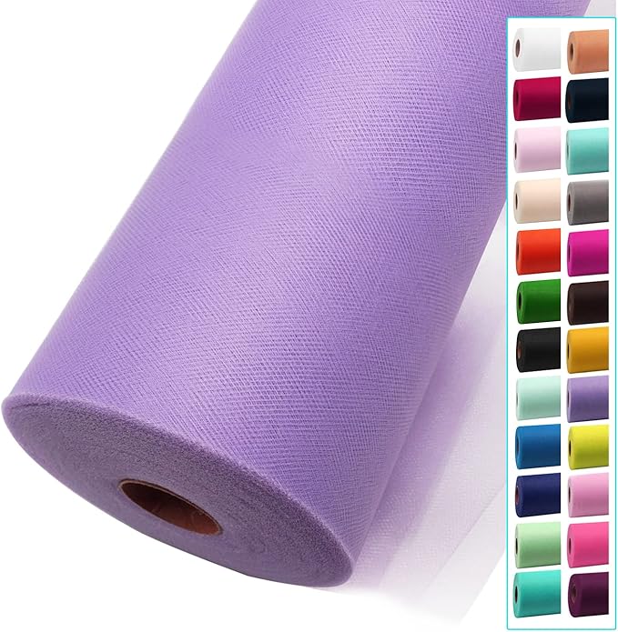 Lavender Tulle Fabric Rolls 54 Inch by 40 Yards Tulle Bolt Spool by IONTACH