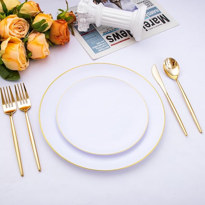 SUT 300 Pcs Gold Plastic Cutlery, 100 Gold Plastic Spoons, 100 Gold Plastic - Image 7