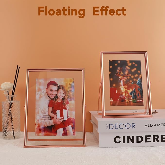 Rose Gold Floating Picture Frame, - Image 4