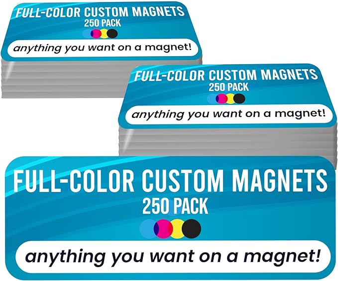 Magnet Me Up Custom 10x3 Inch Rectangle Magnet, 250 Pack, Customizable by MagnetMeUp