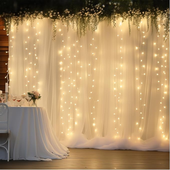 20×10ft Cream White Tulle Backdrop Curtain - Image 7