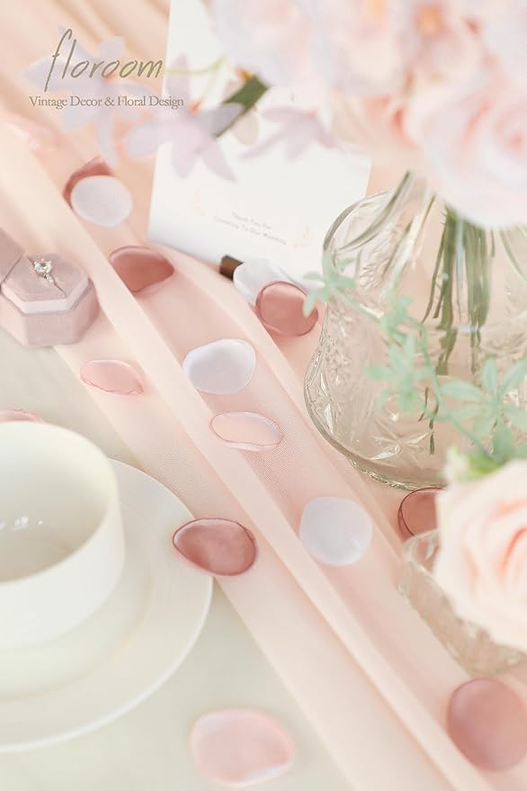Floroom 300pcs Rose Petals Dusty Rose Blush Faux Silk Flower Petals - Image 2