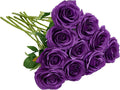 Artificial Rose 10pcs Open Flower Bouquet Faux Rose Stems by IUKnot