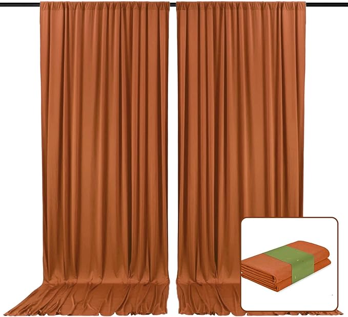 2 Panels Bronzer Backdrop Curtain, 10 x 7 Feet Background Curtains by Zankubom
