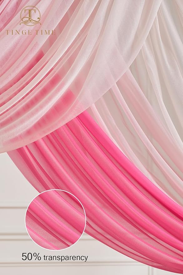 TINGE TIME 3 Panels Wedding Arch Draping Fabric, Wedding Arch Drapes - Image 7