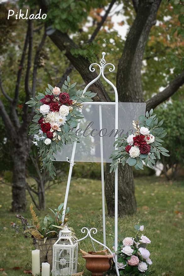 Faux Flower Swag Set of 2 for Wedding Welcome Signs Floral Swag Wedding - Image 3