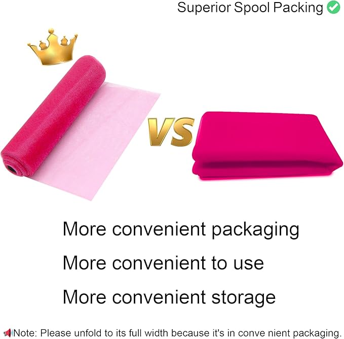 54" by 20 Yards Hot Pink Tulle Fabric Rolls - Image 7