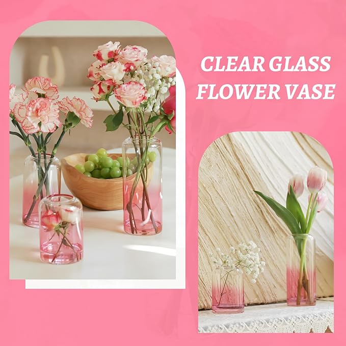 24Pcs Pink Bud Vases, Glass Flower Vase - Image 4