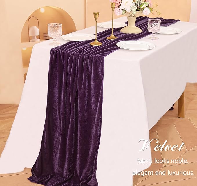 Velvet Table Runner 20 x 120 Inches 10ft Luxurious Thick Soft Velvet Christmas - Image 6