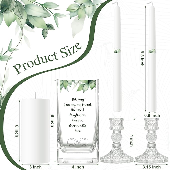 Unity Wedding Candles with Holder Wedding Ceremony Unity Candles Set Catholic - Image 2