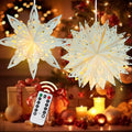 Christmas Paper Snowflake Lanterns, 2 Pack Christmas Paper Star Lantern by OuMuaMua
