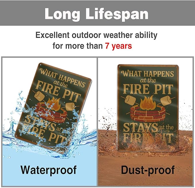 Funny Firepit Metal Sign - Image 6