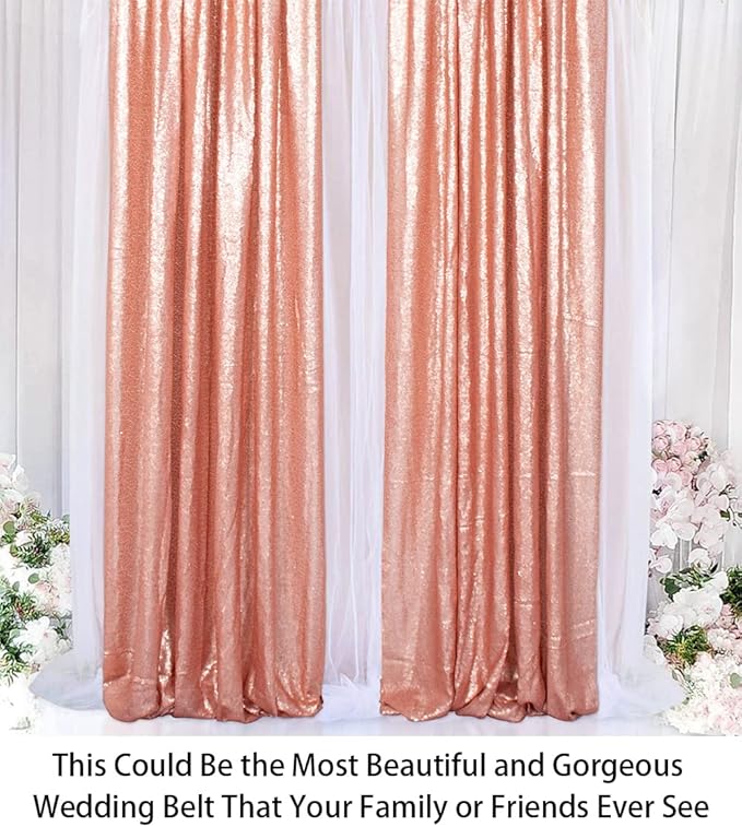ShinyBeauty Sparkle Backdrop Curtain 2 Panels Set Sequin Photo Backdrop 2FTx8FT - Image 3