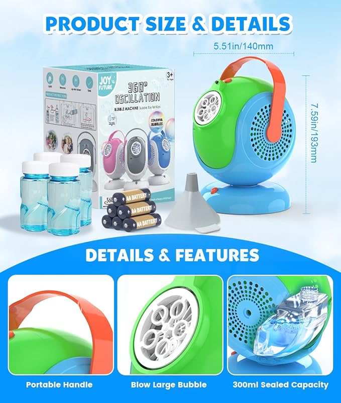 Joyfuture Bubble Machine, Automatic Bubbles Blower - Image 7
