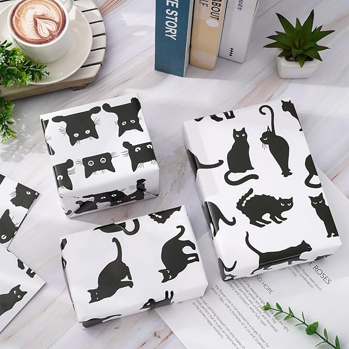 JarThenaAMCS 8 Sheets Cat Wrapping Paper - Image 4