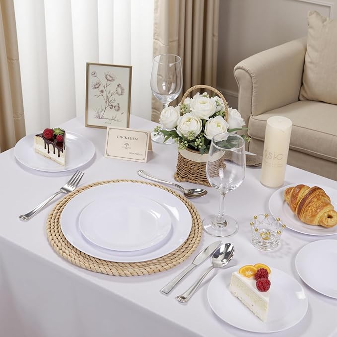 bUCLA 100PCS White Plastic Plates - Image 5
