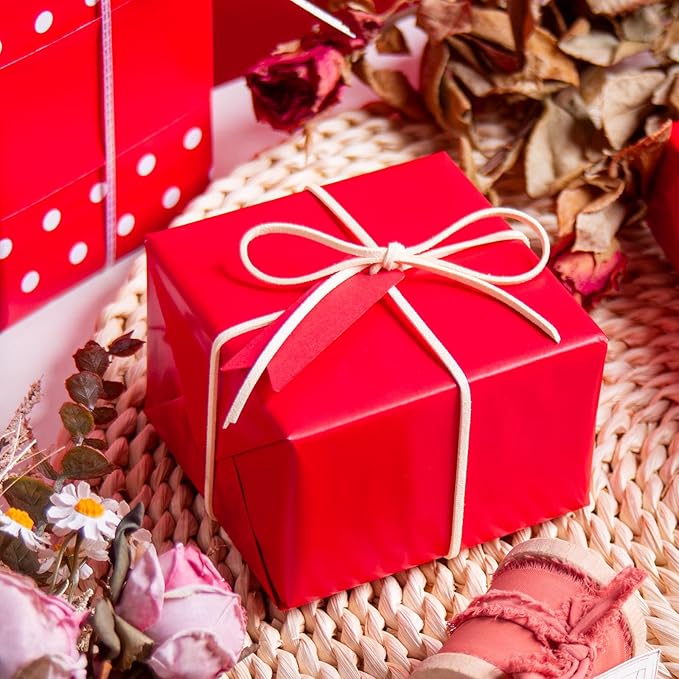 Flyhill Red Wrapping Paper, Reversible Gift Wrap Paper - Image 6