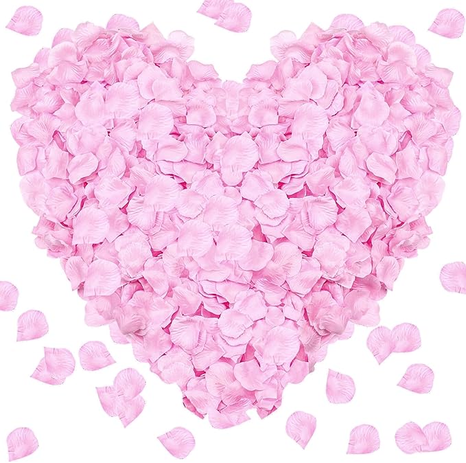 1000Pieces Rose Petals, Artificial Flower Petals Fake Rose Petals Silk Red Rose by Pyrrhiax