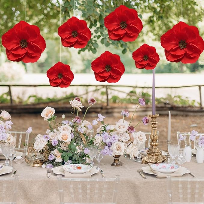 BRT Bearingshui Red Paper Flowers Decoration - Image 4