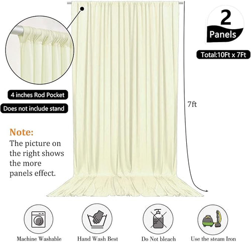 10 x 7 Feet Ivory Backdrop Curtain - Image 2
