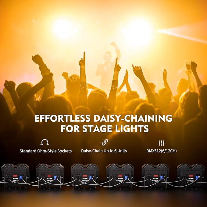 Stage Lights, 4X100W COB Spotlight LED Par Can Retro Lights, 2 in 1 Cool White - Image 5