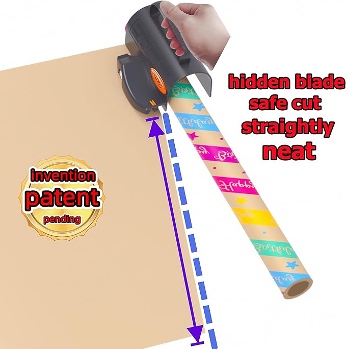 Wrapping Paper Cutter with 3 Replaceable Blade Sets - Image 4