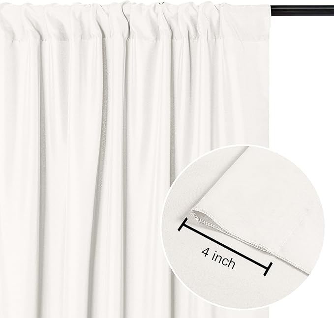 DWCN 10x8 FT Ivory Backdrop Curtains - Image 3