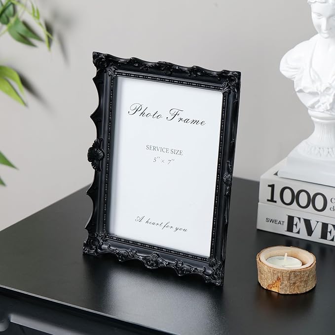 Cuspin 5x7 Black Picture Frame, Handcrafted Resin Frame - Image 4