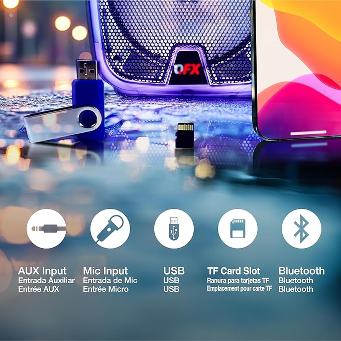 Crystal Clear Sound, Bright Party Lights, Portable & Easy to Use | 8" - Image 3