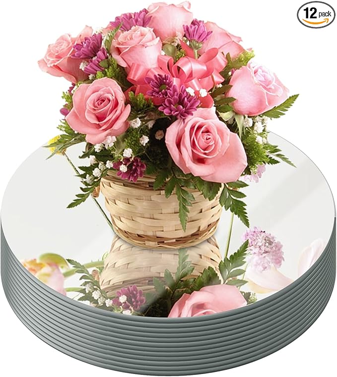 JAMBALAY 8" Round Mirror Centerpieces by JAMBALAY