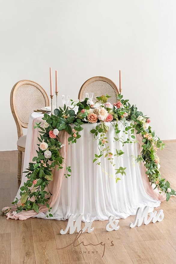 Ling's Moment 9FT Spring Eucalyptus & Willow Leaf Flower Garland - Image 4