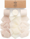Vitalizart White Handmade Chiffon Silk Ribbon Fringe 1.5" x 21 Yd Nude & Ivory by Vitalizart