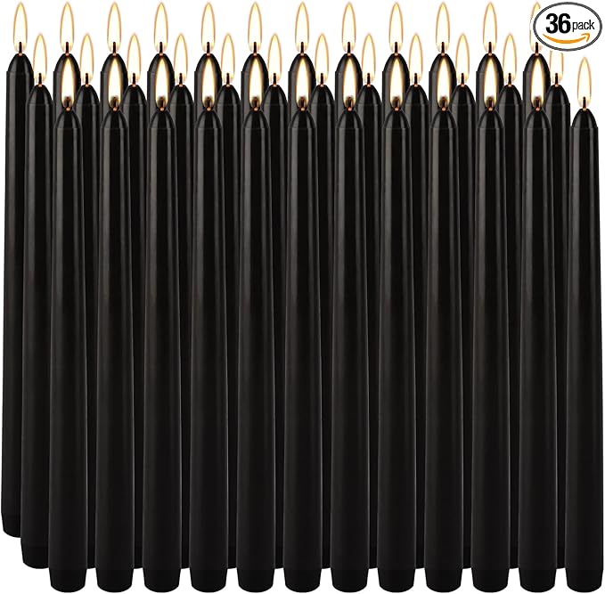 36-Pack 10-Inch Black Taper Candles by Grcdoyvl
