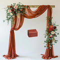 Wedding Arch Draping Fabric 4 Panels 28.7" x 20FT Terracotta Sheer Chiffon by Xiomot