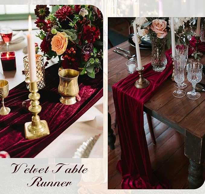 Velvet Table Runner 20 x 120 Inches 10ft Luxurious Thick Soft Velvet Christmas - Image 7