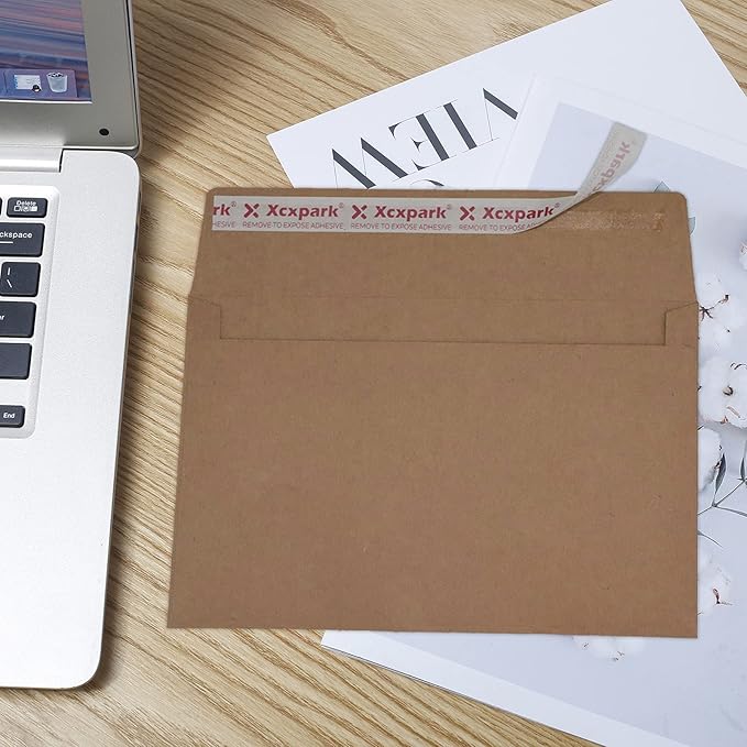 120 Qty A9 Invitation Envelopes 5.75x8.75, Self Seal 120GSM Brown Kraft Paper - Image 7