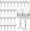 24 Pcs Plastic Wine Glasses 7oz – Unbreakable Clear Plastic Goblets by CALBODE