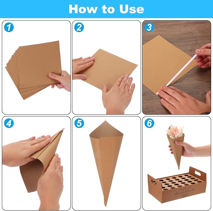 PATIKIL Wedding Confetti Cones Holder Box, 30 Holes Confetti Stand Tray Box - Image 3