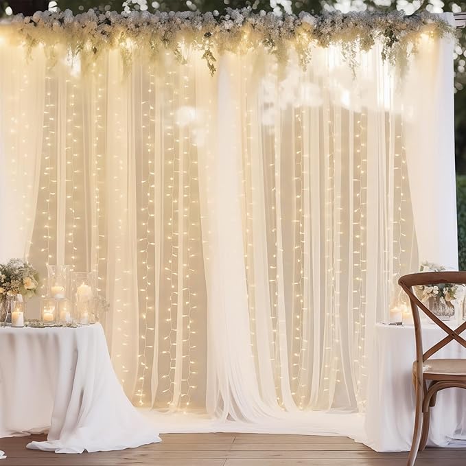20×10ft White Tulle Backdrop Curtain - Image 5