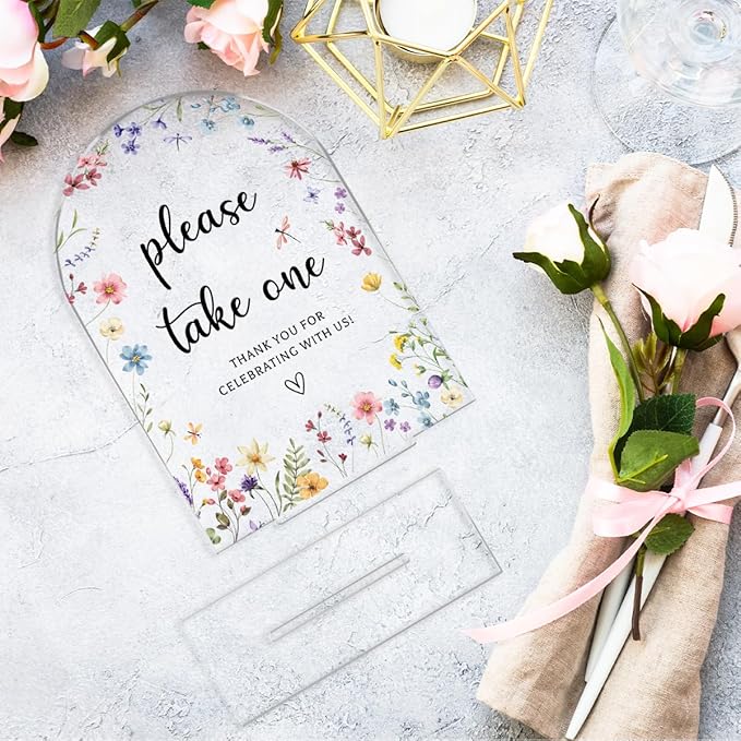 Wedding Sign Decor, Please Take One Sign, 5x7 Inch Arch Acrylic, Wedding Sign - Image 6