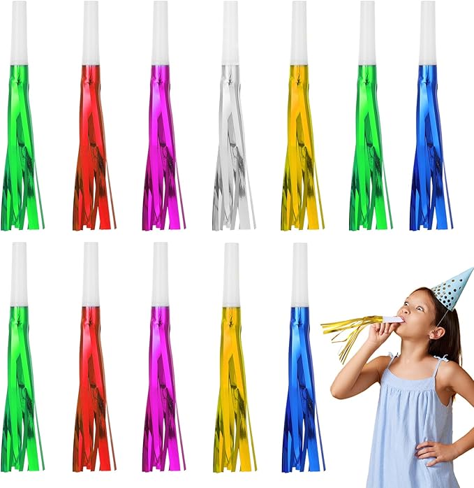 24 Pcs Party Horns, Party blowers Noise Makers, Graduation Noise Makers Glitter by Unknown